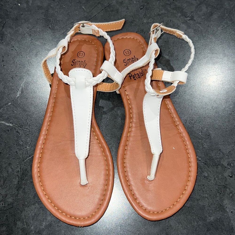 White Thong Sandals size 13